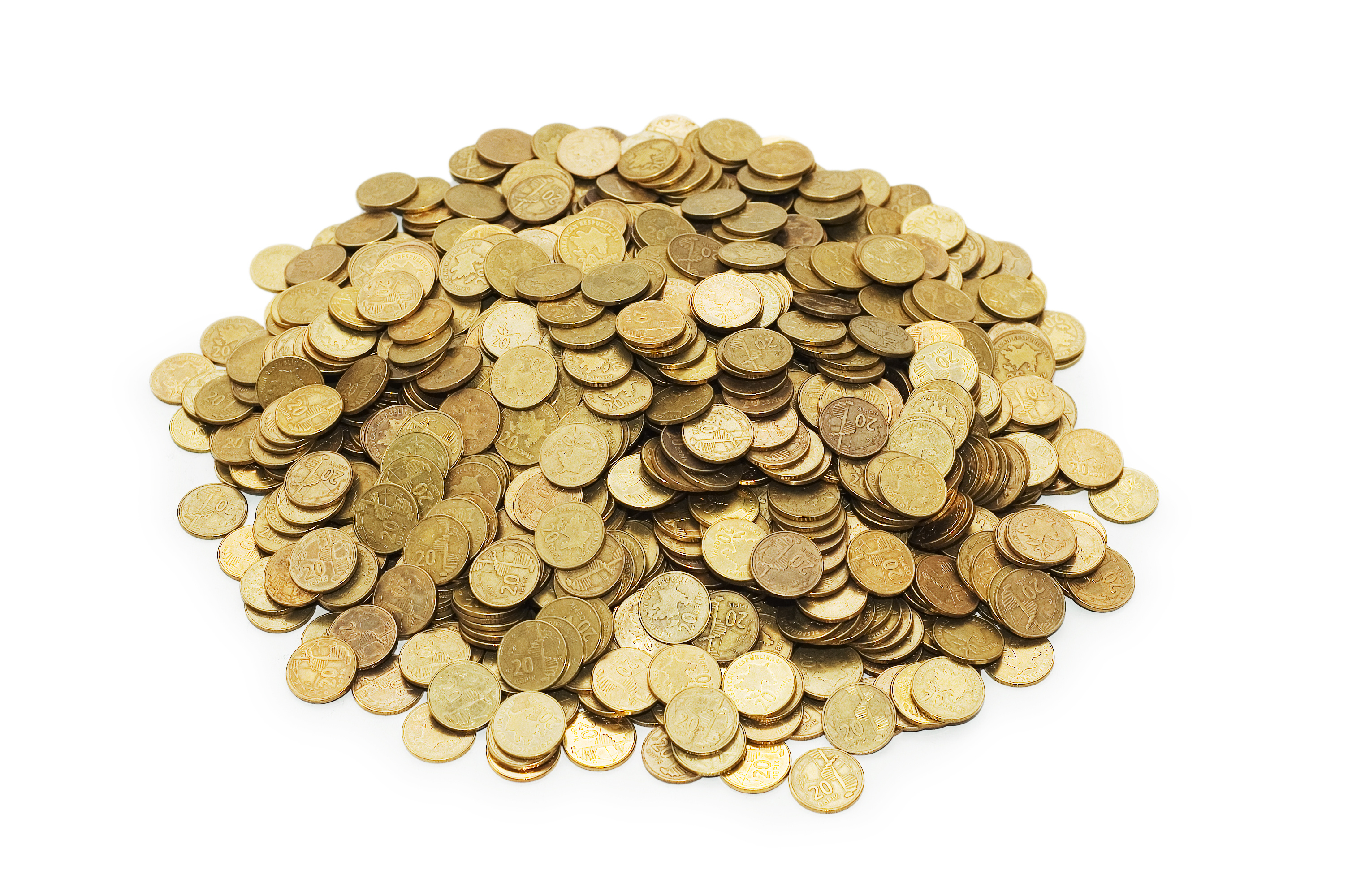 Plie Of Money With Coins